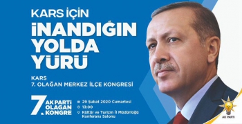 Ak Parti Kars Merkez İlçe 7. Olağan Kongresi yaklaşıyor