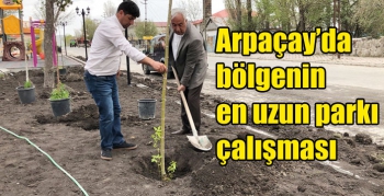 Arpaçay’da bölgenin en uzun parkı çalışması