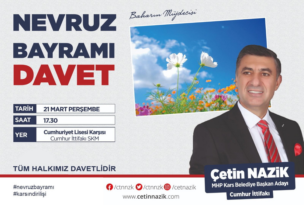 Çetin Nazik’den Nevruz Bayramı Etkinliğine Davet