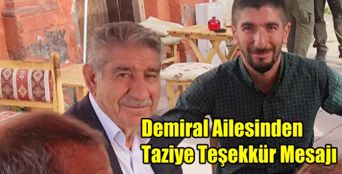 Demiral Ailesinden Taziye Teşekkür Mesajı