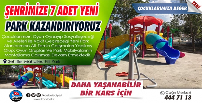 Kars’a 7 adet yeni park kazandırılıyor