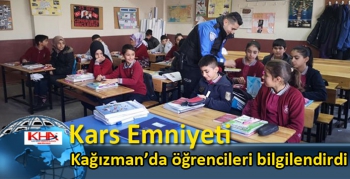 Kars Emniyeti Kağızman’da öğrencileri bilgilendirdi