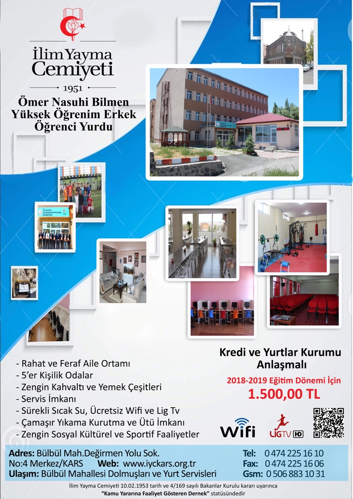 Kars İlim Yayma Cemiyeti 2018-2019 Dönemi Yurt Kayıtları Başladı