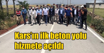 Kars’ın ilk beton yolu hizmete açıldı