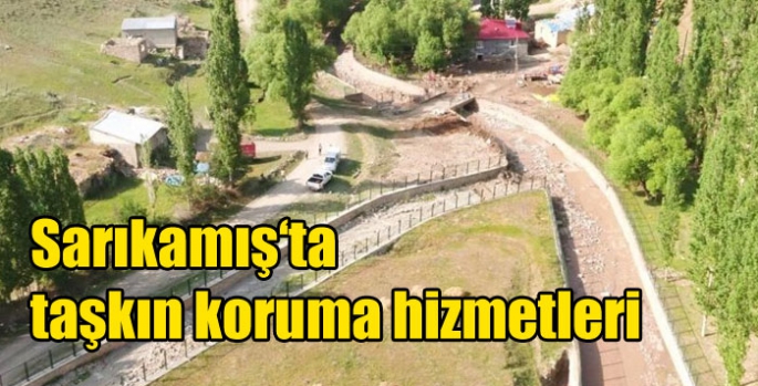 Kars Sarıkamış‘ta taşkın koruma hizmetleri