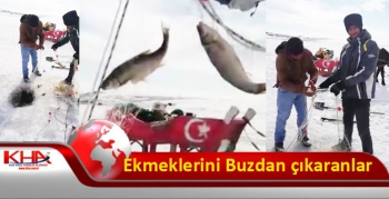 Kars'ta Ekmeklerini Buzdan çıkaranlar