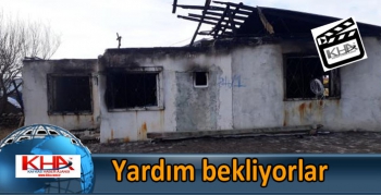 Kars'ta Evi Yanan Aile Yardım Bekliyor