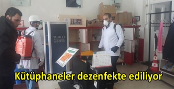 Kars’ta kütüphaneler dezenfekte ediliyor