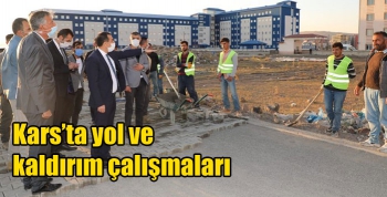 Kars’ta yol ve kaldırım çalışmaları