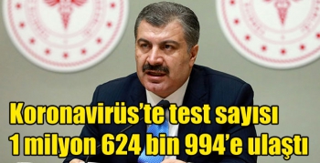 Koronavirüs’te test sayısı 1 milyon 624 bin 994’e ulaştı