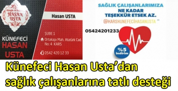 Künefeci Hasan Usta’dan sağlık çalışanlarına tatlı desteği