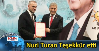 Nuri Turan Teşekkür etti