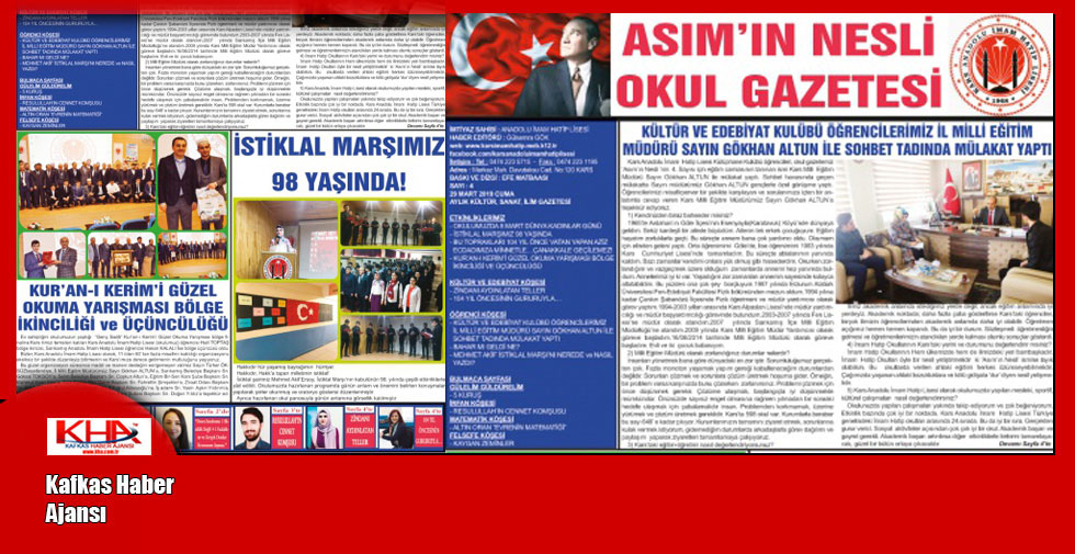 Okul Gazetesi, Asımın Nesli, Mart 2019