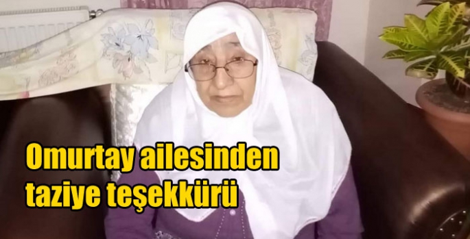 Omurtay ailesinden taziye teşekkürü