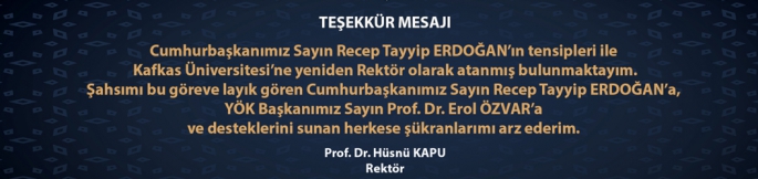 Rektör Prof. Dr. Hüsnü Kapu yeniden atandı