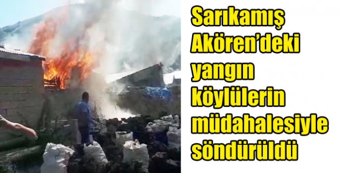 Sarıkamış Akören’deki yangın köylülerin müdahalesiyle söndürüldü