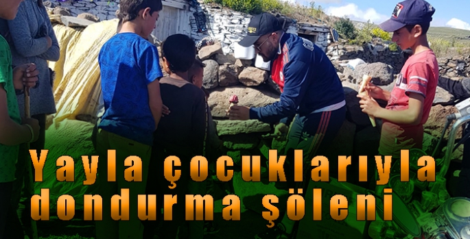 Yayla çocuklarıyla dondurma şöleni